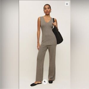 Reformation Novah Regenerative‎ Merino Sweater Set oatmeal color size small